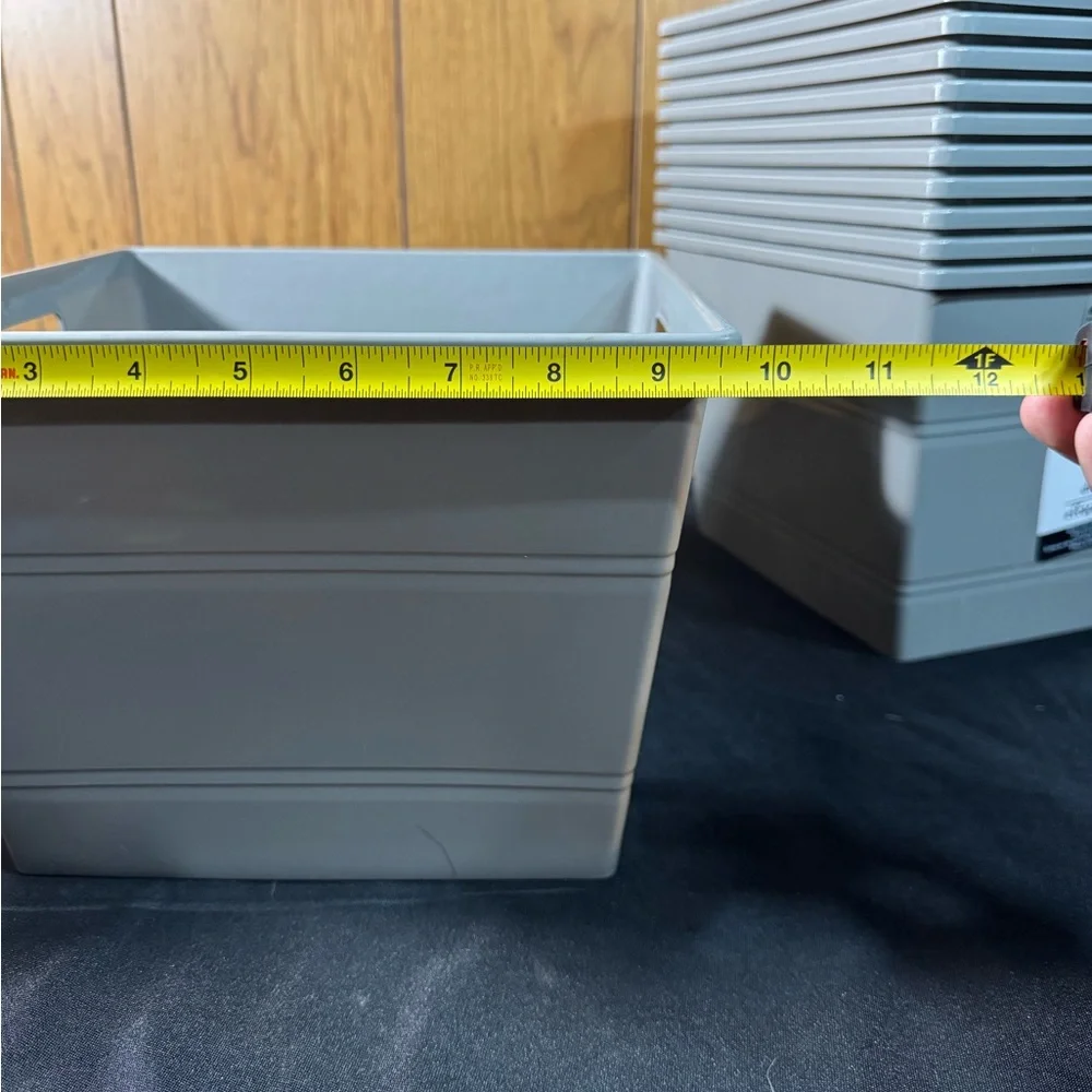 Gray‎ Storage Bins Set of 12 NEW